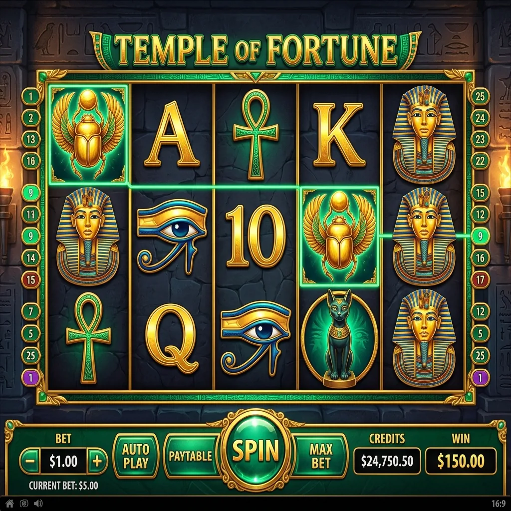 Слот Temple of Fortune с египетскими символами и скрытыми сокровищами